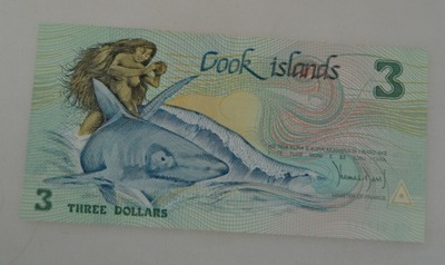 Wyspy Cook Islands - Banknot - 3 Dolary 1992 okolicznościowa