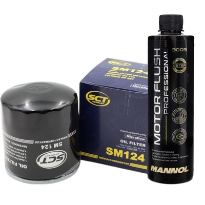 FILTRO ACEITES SCT SM124 + PLUKANKA DO DEL MOTOR 450ML  