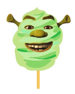 Jadalny Opłatek Shrek do Waty Cukrowej na Zieloną Watę na Waty Cukrowe