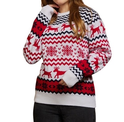 Sweter świąteczny ciepły renifery śnieżynki ŚWIĄT