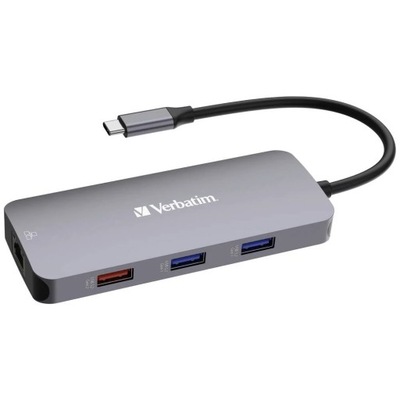 Hub USB Verbatim Multi Port CMH-09: 2xUSB-C 3.1, 1xUSB-A 3.1, 2xUSB-A 3.0,