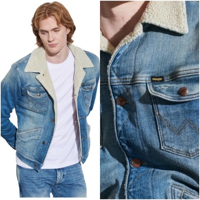 WRANGLER 124MJ SHERPA MĘSKA KURTKA JEANSOWA S