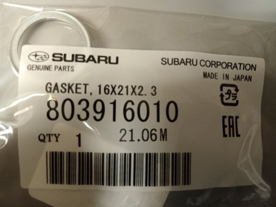 Подкладка пробка слива масла subaru 803916010 фото №1