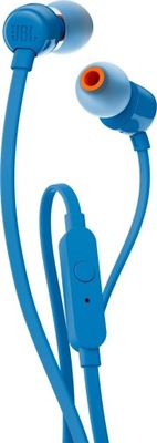 Słuchawki dokanałowe z mikrofonem JBL T110 niebieskie