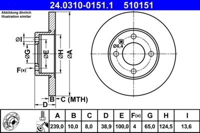 2X ДИСК ТОРМОЗНОЙ AUDI ПЕРЕД 80 1,3-1,6 72-86 POWER DISC 24.0310-0151.1