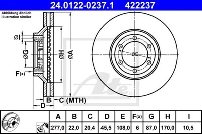 24.0122-0237.1 DISCO DE FRENADO HYUNDAI P. GALLOPER 2,5 TD/3  