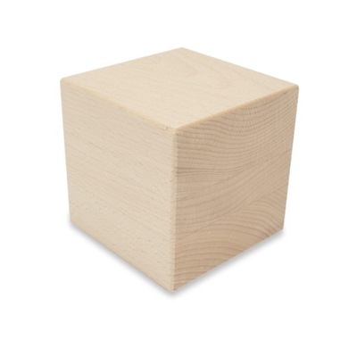 Deku-Klocek drewniany duży szlif i frezowany 10x10x10 cm R5 drewno bukowe