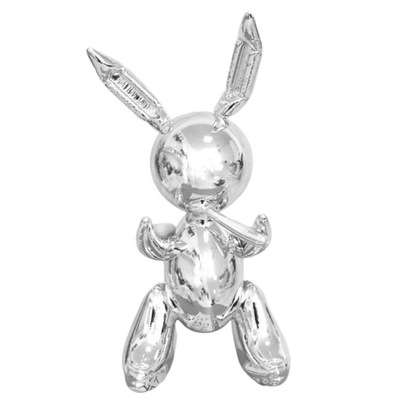 Dekoracyjna figurka królika z żywicy królik srebrn
