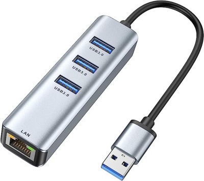 Adapter USB Ethernet Hub 3X USB 3.0 RJ45