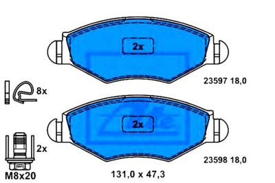 КОЛОДКИ ГАЛЬМІВНІ PEUGEOT ПЕРЕД 206 306 1,1-1,6 1,4