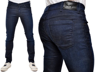 WRANGLER spodnie SLIM navy jeans LARSTON W28 L32
