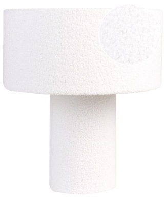 Lampa stołowa boucle 40 cm biała