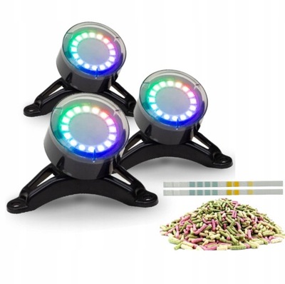 Aquael WaterLight Trio Colour - 3 kolorowe lampy LED do oczka + gratisy