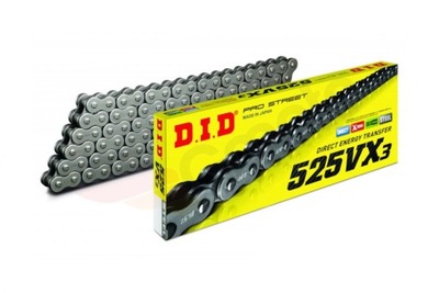 CHAIN DID 525 VX3 116 X-RING + FASTENER STEEL  