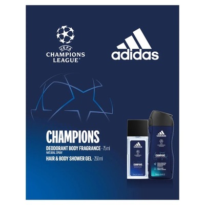 ADIDAS UEFA VIII MEN ZESTAW DNS 75ml+ ŻEL 250ml