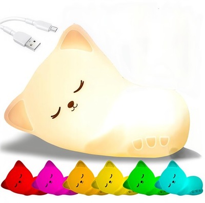 Lampka nocna słodki kotek miękka