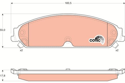 КОЛОДКИ ТОРМОЗНЫЕ - КОМПЛЕКТ COTEC GDB4134