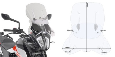 GIVI СТЕКЛО ПРОЗРАЧНОЕ AIRFLOW KTM 390/790/890 ADVENTURE/R (19-23) AF7711