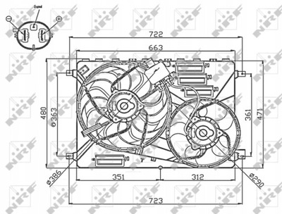 ВЕНТИЛЯТОР РАДІАТОРА (Z КОРПУСОМ) LAND ROVER FREELANDER 2 2.2D/3.2