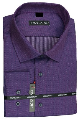 KRZYSZTOF koszula fioletowa L 41-42 170/176 dł. WX127K