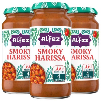 Al'fez Sos smokey harissa średnioostry z chili 3x 450g