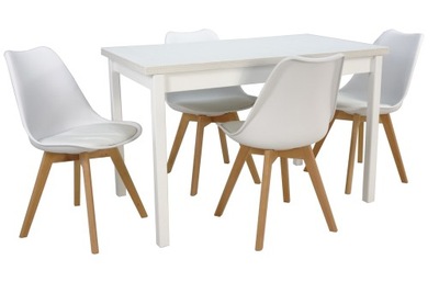 Stół 70x120/160 i 4 krzesła w stylu skandynawskim