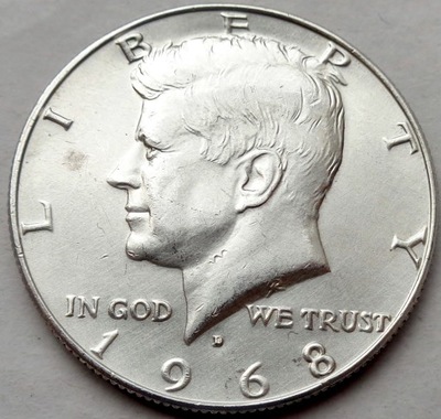 USA - 1/2 dolara - 1968 D - Kennedy - half - srebro