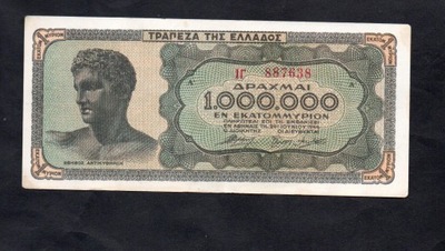 BANKNOT GRECJA -- 1000000 DRACHM -- 1944 rok