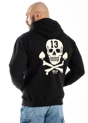 Męska Bluza Rozpinana z Kapturem Lucky 13 Pirate Skull L