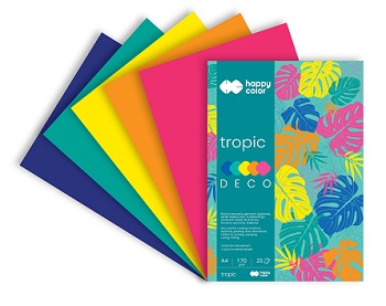 Blok Deco Happy Color A4 Tropic 170g 5 kol.20 ark.