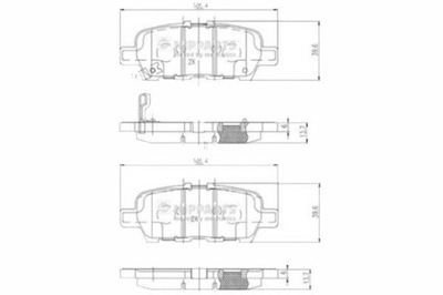 NIPPARTS КОЛОДКИ ГАЛЬМІВНІ NISSAN CUBE QASHQAI TIID