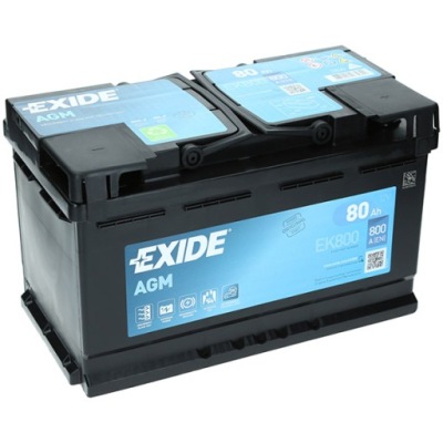 Акумулятор exide ek800 80ah 800a agm старт-стоп фото №1