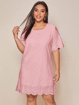 SHEIN SUKIENKA RÓZOWA KORONKOWA MINI 46 3XL