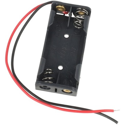 Koszyk na baterie 2 x AA płaski z przewodem