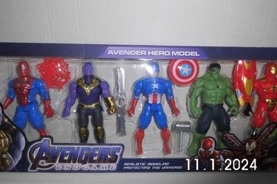 Zestaw 5 figurek marvel: Spide-man/ thanos/kapitan ameryka/hulk/ iron man