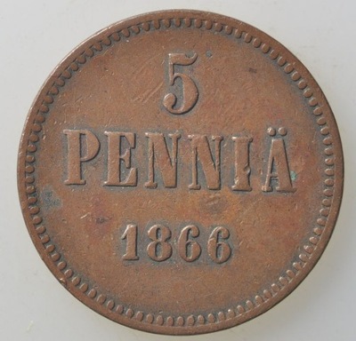 Finlandia - 5 pennia 1866