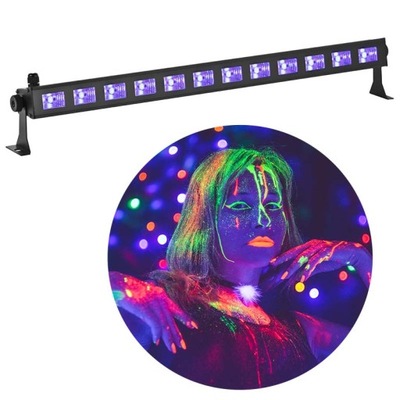 LISTWA BELKA LED ULTRAFIOLETOWA EFEKT UV LIGHT4ME LED BAR UV 12 + WHITE