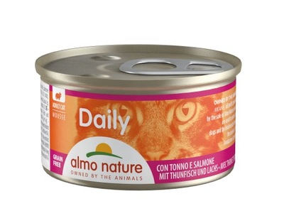 Almo Nature Daily dla kota tuńczyk łosoś 85g mus