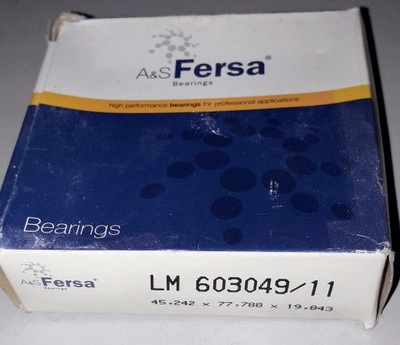 COJINETE STOZKOWE LM 603049/11 FIRMY FERSA WYM.45.242X78.778X19.842  