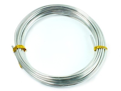Drut jubilerski aluminiowy 2 mm srebrny - 5 m