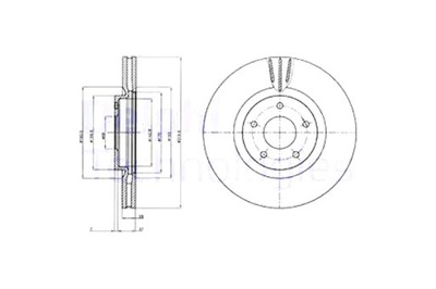 DELPHI DISCOS DE FRENADO 2SZT. PARTE DELANTERA NISSAN JUKE NT400 CABSTAR QASHQAI  