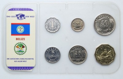 Belize - zestaw SET MONET - 6 monet - w blistrze - RZADSZE - UNC