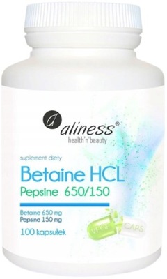 BETAINE HCL 100k PEPSIN betaín trávenie ALINESS Ospalosť Metabolizmus