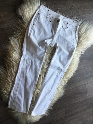 next spodnie dżinsowe dzwony białe 44