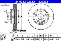 ATE DISKU STABDŽIŲ PRIEK. 276X22 V POWER DISC MERCEDES A W169 