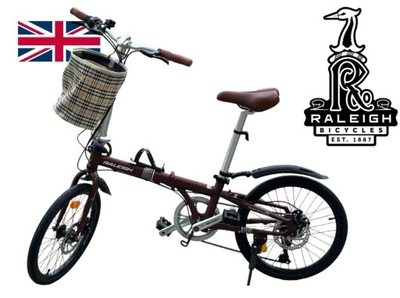 Rower składany miejski , Biegi 7 Shimano, Ham. Tarczowe, Marka RALEIGH UK