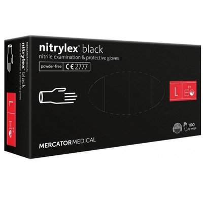BLACK / CZARNE RĘKAWICZKI Nitrylowe 100 szt. L