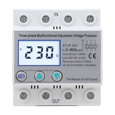 TROJFAZOWY OCHRONNIK ĮTAMPOS LCD STVP-932 