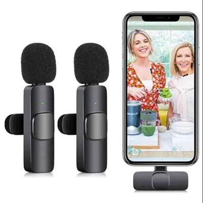 2x Mikrofon krawatowy bezprzewodowy USB-C ANDROID IOS ZESTAW 2 MIKROFONY