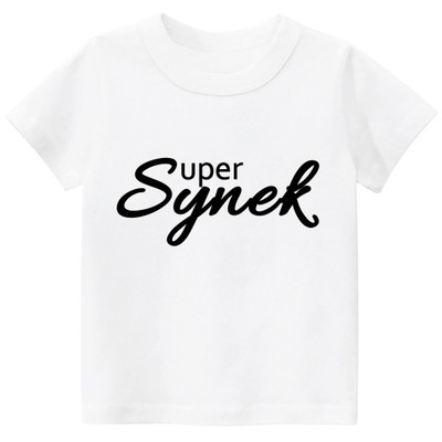 Koszulka z nadrukiem tshirt Super Synek r. 134